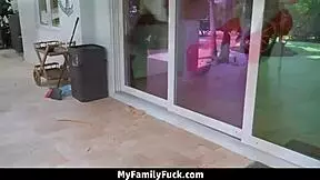 no clothes in the house, stepmom says, let's fuck?