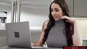 busty babe wakes bf for rough anal doggystyle