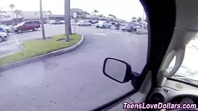 Amateur teen earns money outdoors in a fun way