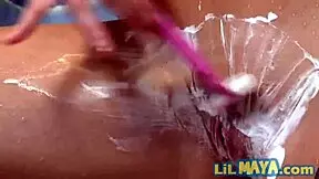 Small teen 18+ showers and shaves her cute pussy 😍