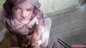 girlfriend gives a closeup suck and facial to me