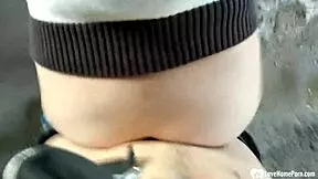 Hey, busty stepsister shagged in the hood! 😏 Outdoor blowjob fun with horny amateurs.