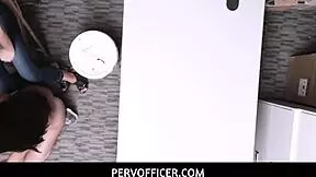 Pervofficer caught teen 18+ thief and fucked her hard
