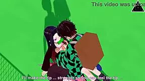 Tanjiro and Nezuko in Demon Slayer anime scene