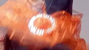 Chubby witch conducts steamy Halloween show