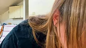 She wanted to eat but ended up with cum in her mouth in this homemade video