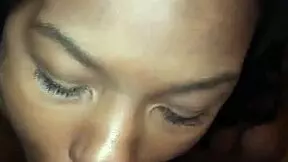 Ebony Teen 18+ SUCKS Cock For JIZZ In POV