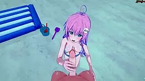 On the beach, I fucked lala pov style, making her cum with a titty fuck.