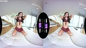 Fully clothed babe stefany orgasms on the sofa