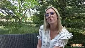 Alrox, a young French blonde, enjoys outdoor activities.