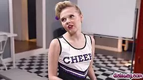 Cheerleaders eliza ibarra and coco lovelock had energetic sex in the locker room.
