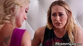 hot brunette teen scissoring her dyke stepmom with taboo licks