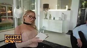 Pov action as Alexa Flexy seals an office deal with a steamy threeway