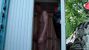 Cute Blonde Girlfriend Fucked Doggystyle Outdoors By The Shed