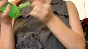 She moves sexy in front of camera