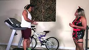 Halloween Nina Rivera Sucks and Drills on Treadmill as Nurse