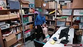 petite shoplifter fucks security officer