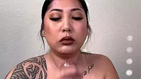 Young girls enjoy huge black penis and swallow the dick in a close up