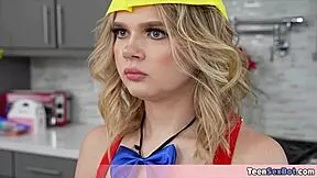 This old guy got a hot sex robot and he's about to ride her hard for the first time