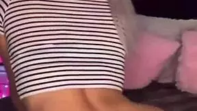 Teasing teen 18+ wiggles big ass on webcam