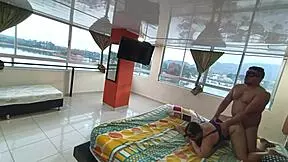 Naked sperm swap in hotel room