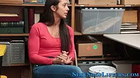 Caught thieving, this brunette teen feels intense pleasure.