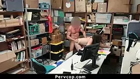 Sheena ryder and peyton robbie getting fucked hard in security room for stealing at the mall