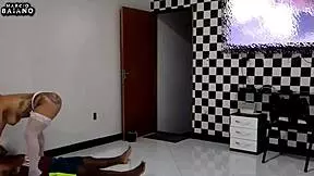 Hot Stripper Performs Sexy Dance and Gives Herself to Horny Brunette Wanting Hot Sex at Home