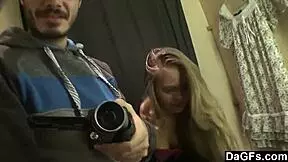 This teen is pleasuring herself at the tanning salon