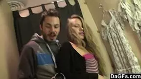 This teen is pleasuring herself at the tanning salon