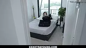 Super petite Ella Cruz shoves cock deep in throat then gets pussy fucked hard. 🔥