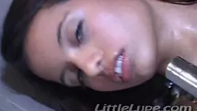 I masturbat tiny Lupe in shower.