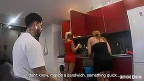 fucking my girlfriend and her best friend in teasing menage