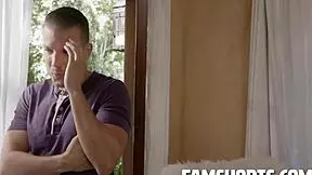 Richelle Ryan cooks up a hot juicy feast for her stepson Codey Steele at the party.