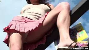 I see you sneaking to peek up my skirt