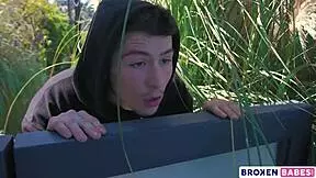 Penny Archer helps her young neighbor with neighborhood tasks.