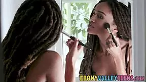 Ebony Teen Feels Passion In Dick Sucking