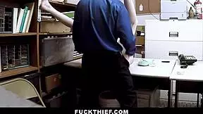 I caught this shoplifting teen in the garage and punished her with my big cock.