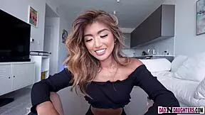 asian stepdaughter clara trinity begs for more intense blowjobs, riding, and facials!