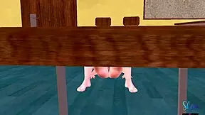 An animated 3D cartoon hentai video featuring a beautiful teen girl posing seductively in various sexy positions
