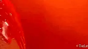 busty eveline e masturbates with hot wax solo