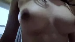 Girlfriend's tits bounce as I make her rebotar, teen 18+ friend watches.