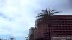 Teen sucks two dicks before riding them both.