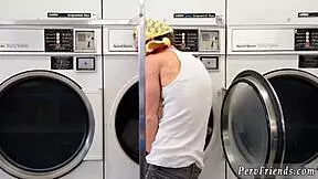 Hairy Teen Party Laundry Day With 4some Handjob!