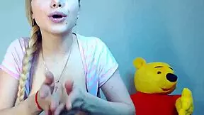 Big boobed German teen on cam