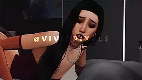 horny husband gets teen asian slutty babysitter to do anal in sims 4