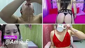 this slut does spit play and full deepthroat, close up on natural tits