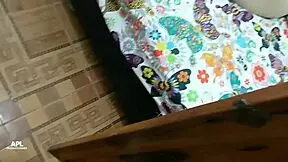 my cousin gives a good blowjob after i find her in underwear on the bed