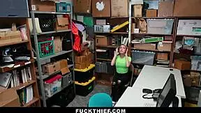 Thief Teen 18+ Strip Searched, Bent Over, and Fucked Hard by Mall Officer