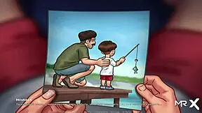 Teen kisses passionately under strange circumstances